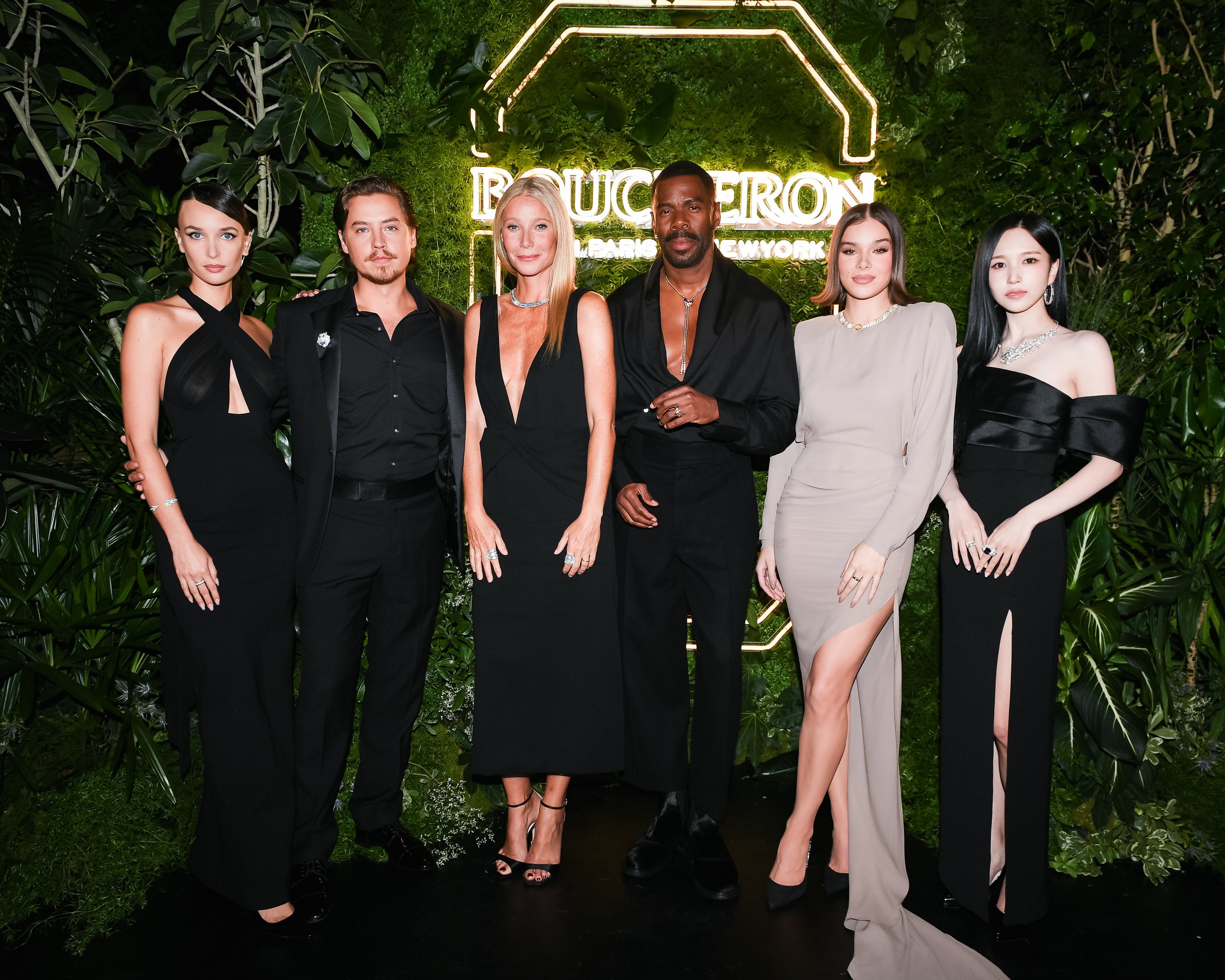 Actors Cole Sprouse and girlfriend Ari Fournier, Gwyneth Paltrow, Colman Domingo, Hailee Steinfeld, and Japanese singer and dancer Mina Myoi, at the opening of the “From Paris to New York: A Cutting-edge Journey Since 1858" exhibition on Sept. 10. Image credit: Boucheron
