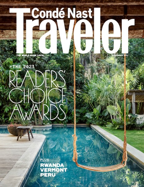 Condé Nast Traveler’s November 2023 cover. Image courtesy of Condé Nast Traveler